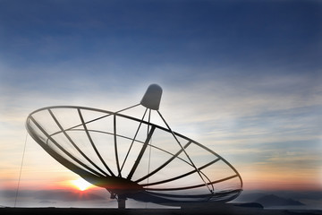 Silhouette image of a satellite dish