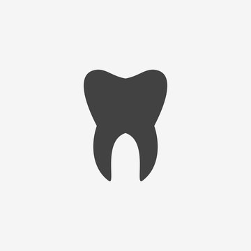 Tooth monochrome icon. Vector illustration.