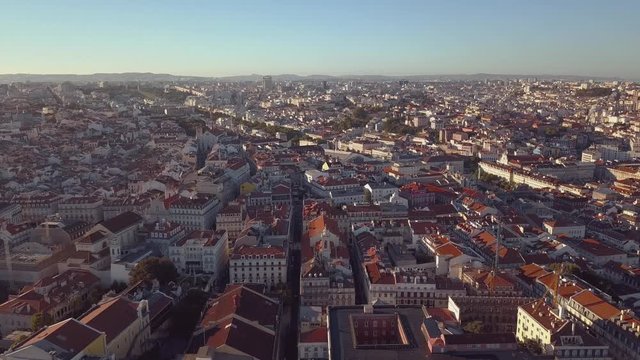 Sky view from the charming city of Lisbon and its downtow
