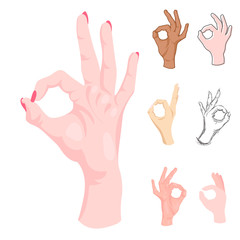 Ok hands success gesture okey yes agreement signal business human agree best approval vector.