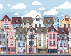 Old town seamless border