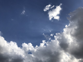 Naklejka na ściany i meble Blue sky with stormy clouds