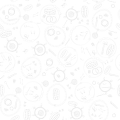 Jewelry, set, luxury collection, seamless pattern. Vector design isolated illustration. Gray outlines, white background.