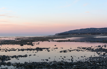 Tidal pools on Homer Beach at dawn