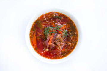 borscht on white background