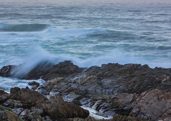 Breaking waves on the coast of the Otter Trail at the Indian Ocean