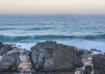 Breaking waves on the coast of the Otter Trail at the Indian Ocean