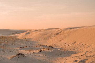Fototapeta na wymiar Dunes with the sunset