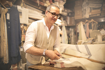 Craftwork at the tailor's boutique