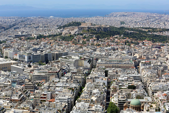 Aerial Shot of Athens Greece