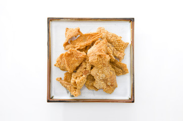 Naklejka premium 鶏皮のカリカリ揚げ