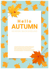 Blank poster on autumn theme background , vector , illustration
