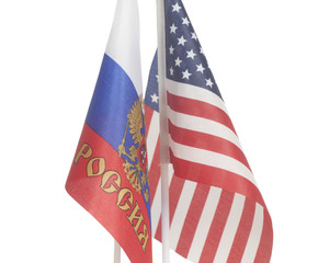 Russia and USA national flags