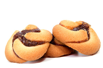 biscuit Swiss roll isolated on white background