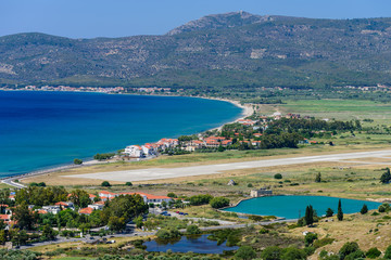 Fototapeta na wymiar The picturesque coastline of the island of Samos, Greece