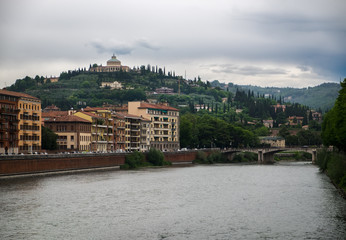 Obraz premium Verona. View of the city from the Adige River.