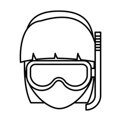 woman with snorkel mask icon