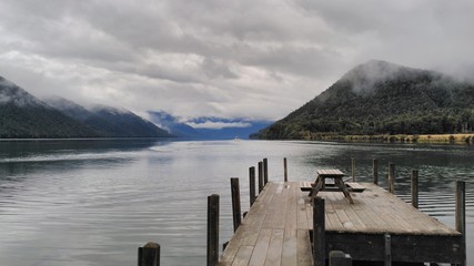 lookout wharf Lake Rotoroa, Nelson Lakes, New Zealand