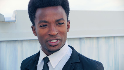 young businessman suit and tie portrait closeup cinema actor