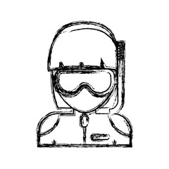 woman with snorkel mask icon