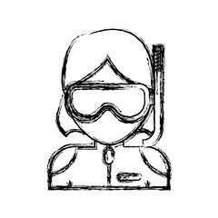 woman with snorkel mask icon
