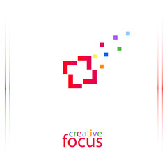 Obraz premium Creative Focus Logo, Photographer Logo, Vector Illustration.