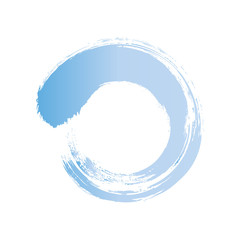 Element blue waves were painted with a brush on white background