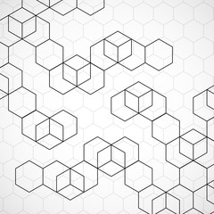 Abstract geometric background with cubes. Geometrical concept