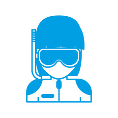 woman with snorkel mask icon