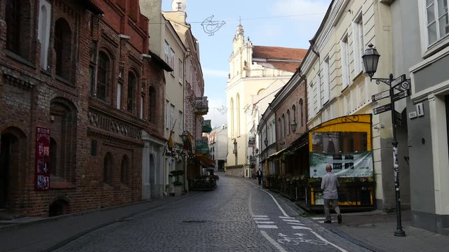 Street in the Old town Vilnius Lithuania