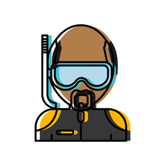 man with snorkel mask icon