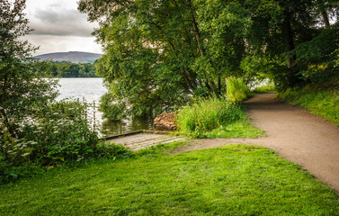 Footpath next to English lake