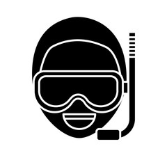 man with snorkel mask icon