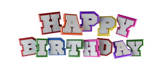 Happy Birthday - Text 3d render