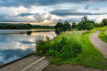 Fototapeta premium Jetty at side of lake