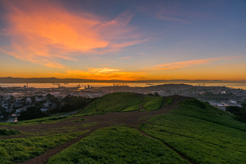The Sun Rising over Bernal Heights in San Francisco