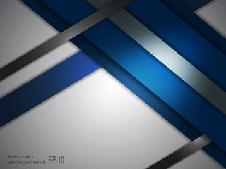 Blue and grey vector abstract background  with lines and shadow