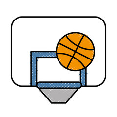 basketball ball and board icon