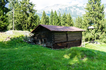 barn in the mountains wit panoramic view