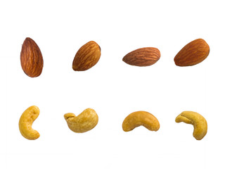 Almond on isolate white nut