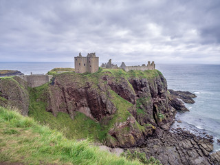 Dunnottar scottisch medieval fortress or castle. Highlands of Scotland Uk Europe.