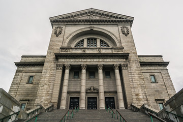 Fototapeta na wymiar View of Saint Joseph Oratory of Mount Royal. Montreal Saint Joseph's Oratory - Roman Catholic basilica on the west slope of Mount Royal in Montreal, Quebec.