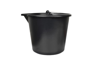 Black plastic bucket