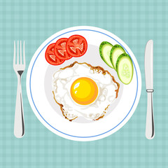Vector colorful illustration of tasty breakfast