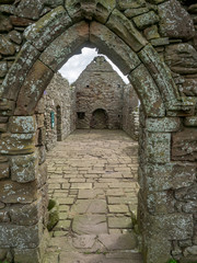 Dunnottar scottisch medieval fortress or castle. Highlands of Scotland Uk Europe.