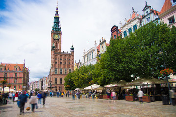 Obraz premium Rathaus in der Innenstadt von Danzig, Polen