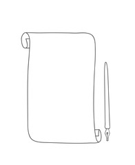 vintage paper and dip tip pen vector hand drawn line art illustration