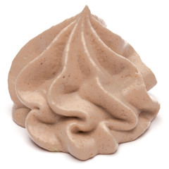 Chocolate cream swirl isolated on white background cutout