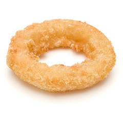 Crispy deep fried onion or Calamari ring isolated on white background