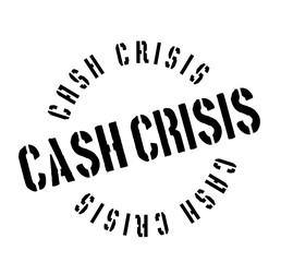 Cash Crisis rubber stamp. Grunge design with dust scratches. Effects can be easily removed for a clean, crisp look. Color is easily changed.
